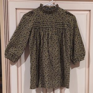 Bonpoint Black and Gold Floral Kids Casual Dress